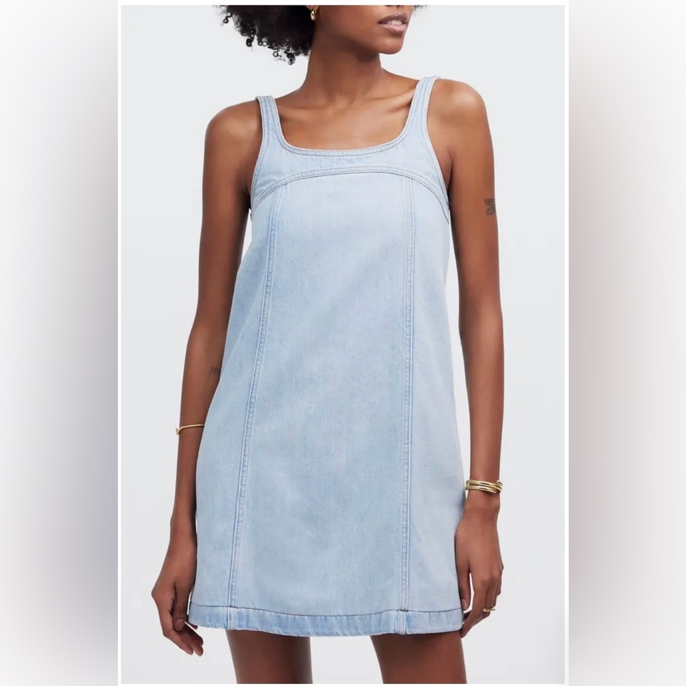 Light Blue Denim A-line Dress